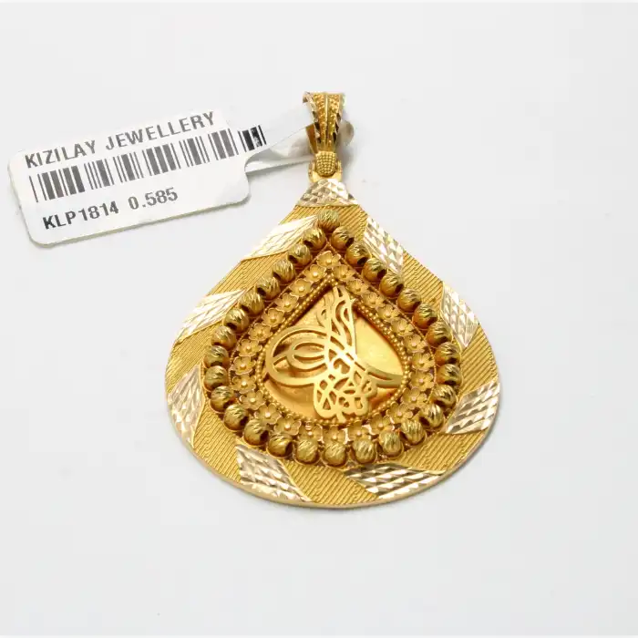 14 Ayar Hasırlı Dorikalı Tuğra Kolye Ucu