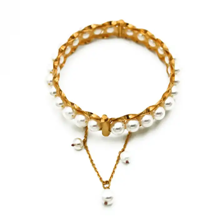 14 Ayar Incili Kelepçe Bilezik