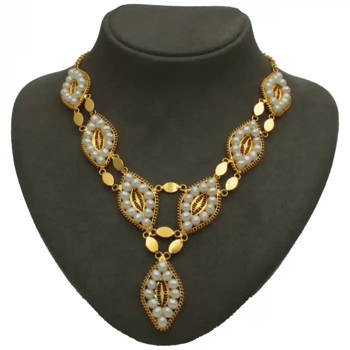 14 Ayar Incili Kolye