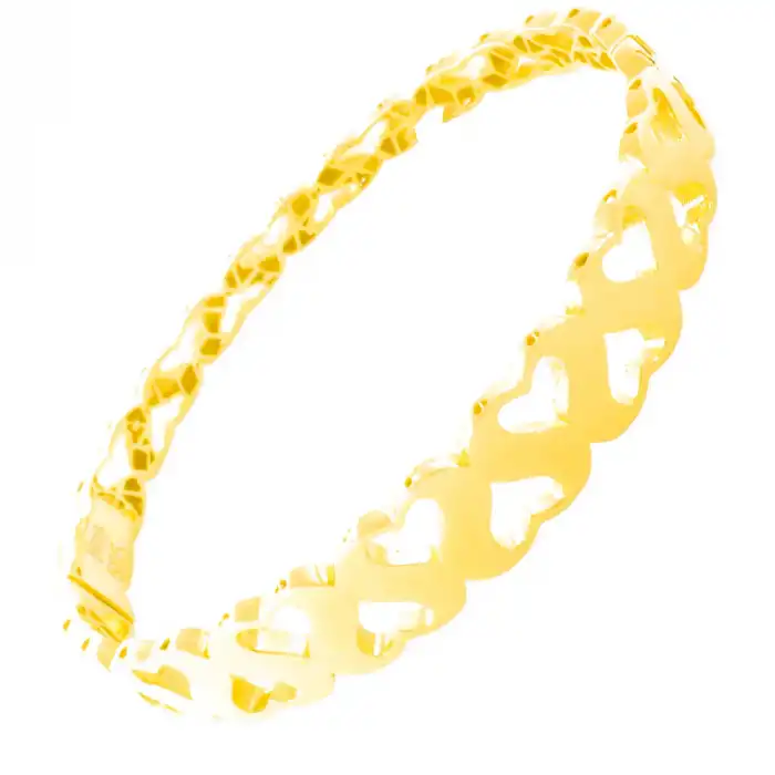 14 Ayar Kalp Desen Kelepçe