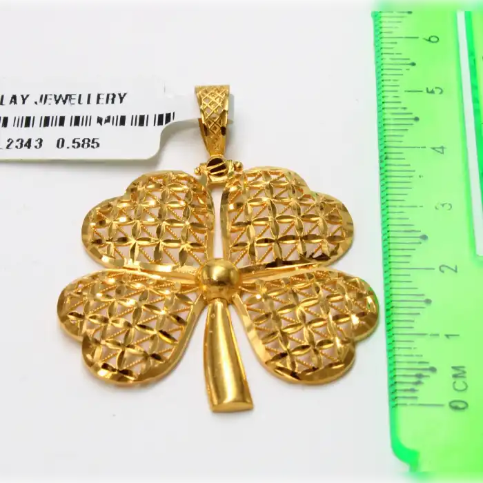 14 Ayar Kalp Desenli Kolye Ucu