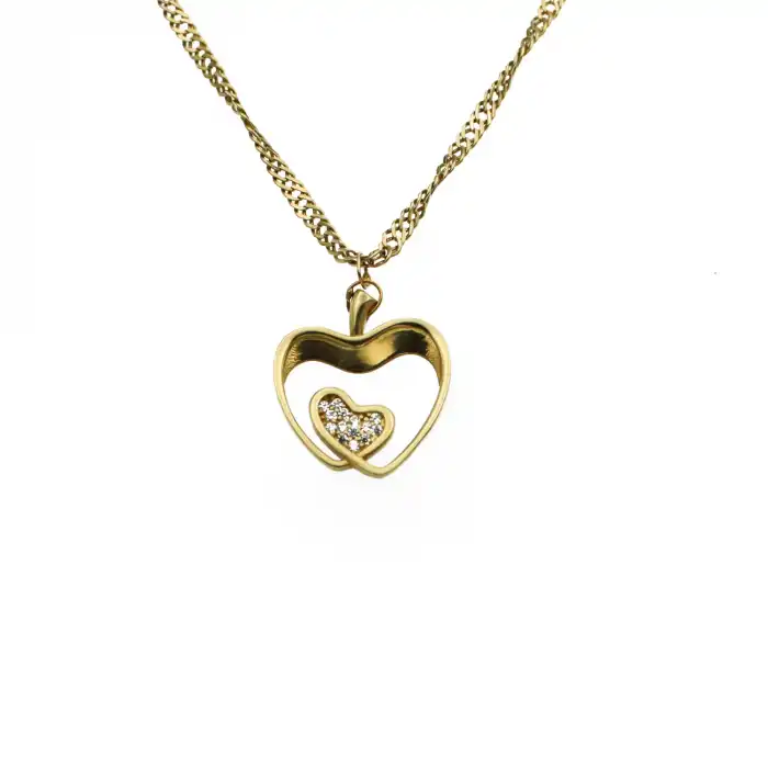 14 Ayar Kalp Minimal Kolye