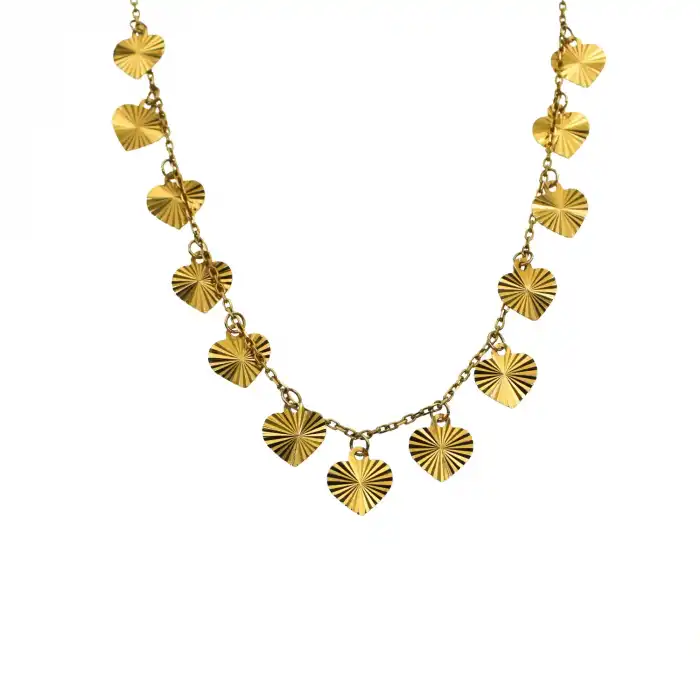 14 Ayar Kalp Pullu Minimal Kolye