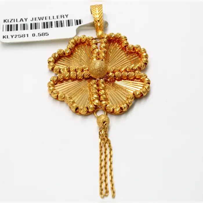 14 Ayar Kalp Tasarım Dorika Kolye Ucu