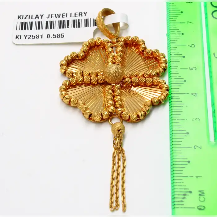 14 Ayar Kalp Tasarım Dorika Kolye Ucu