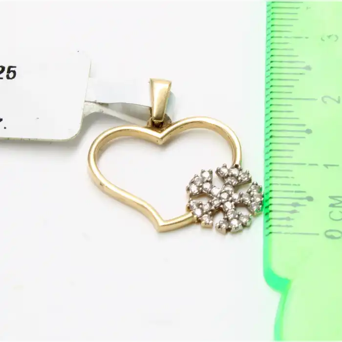 14 Ayar Kar Taneli Kolye Ucu