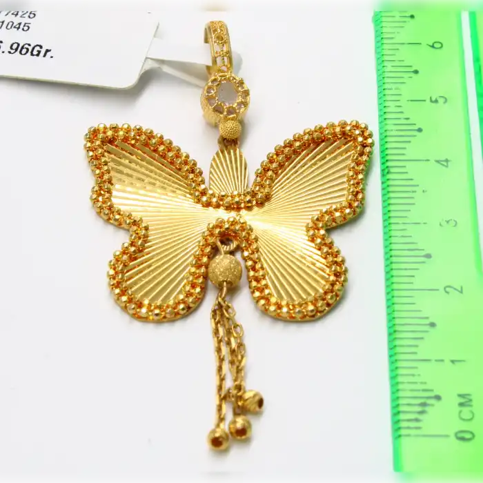 14 Ayar Kelebek Tasarım şık Kolye Ucu