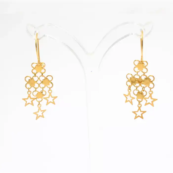 14 Ayar Kişniş Model Yıldız uc Küpe