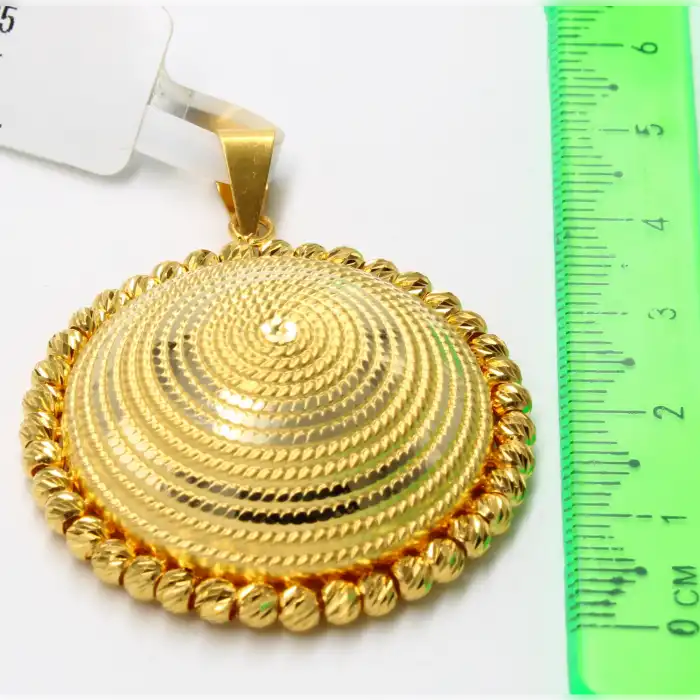 14 Ayar Kubbe Tasarım Dorikalı Kolye Ucu