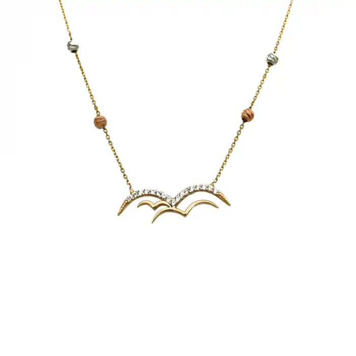 14 Ayar Martı Minimal Kolye