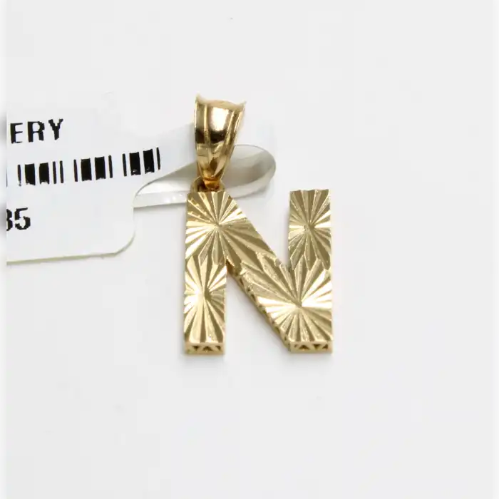 14 Ayar N Harf Kolye Ucu