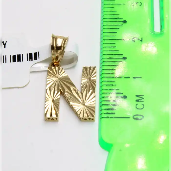 14 Ayar N Harf Kolye Ucu