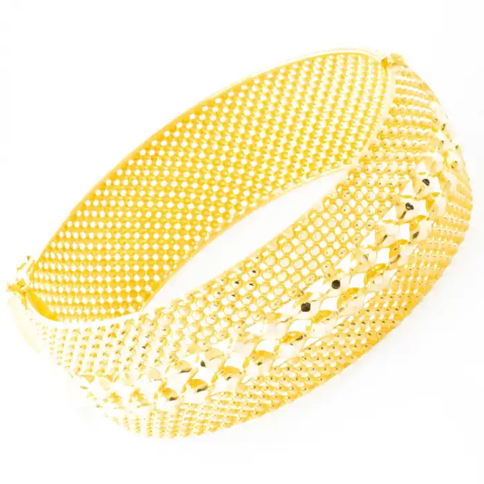 14 Ayar Nokta Desen Kelepçe Bilezik