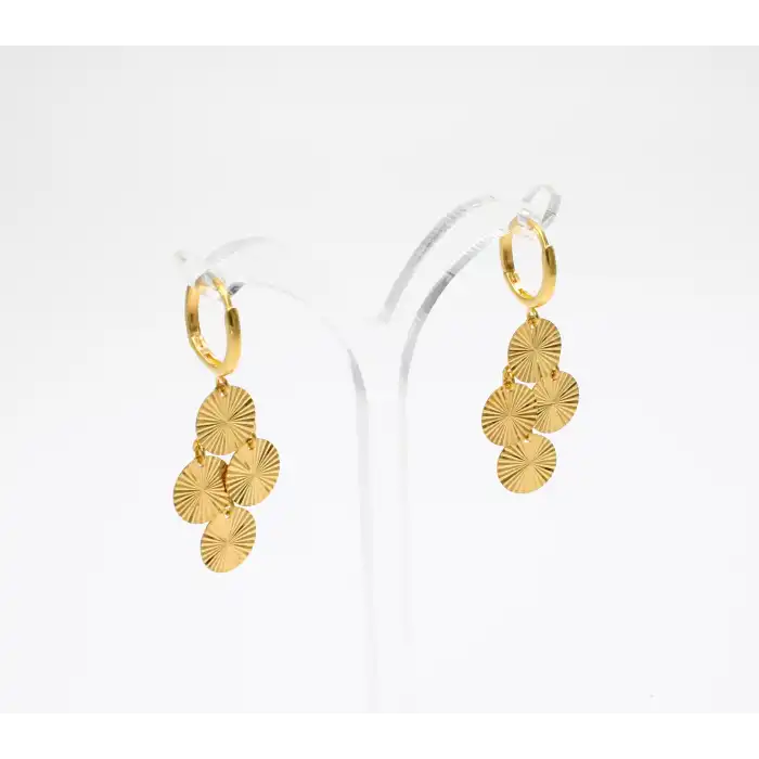 14 Ayar Orta Pullu Küpe