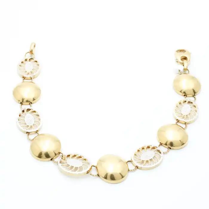 14 Ayar Oval Desen Bileklik