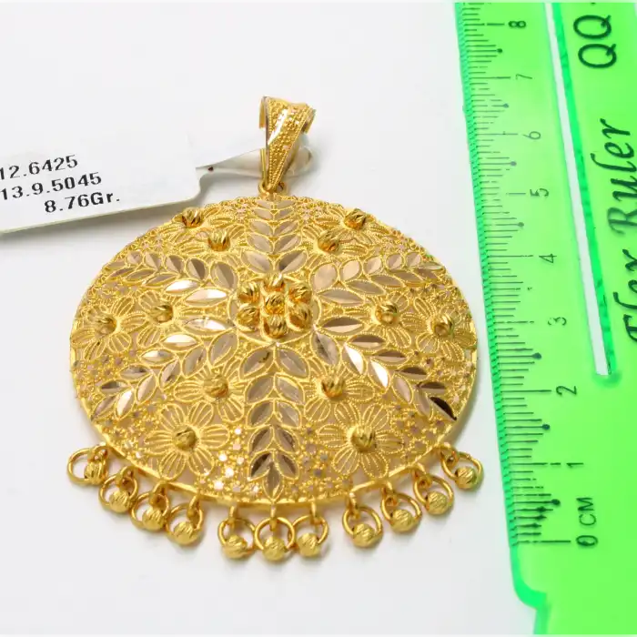 14 Ayar Oval Dorikalı Hint Kolye Ucu