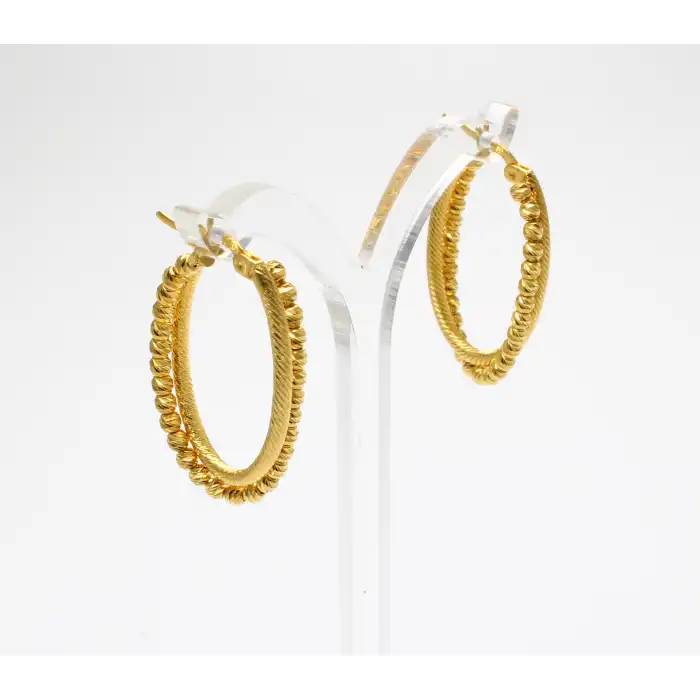 14 Ayar Oval Dorikalı Küpe