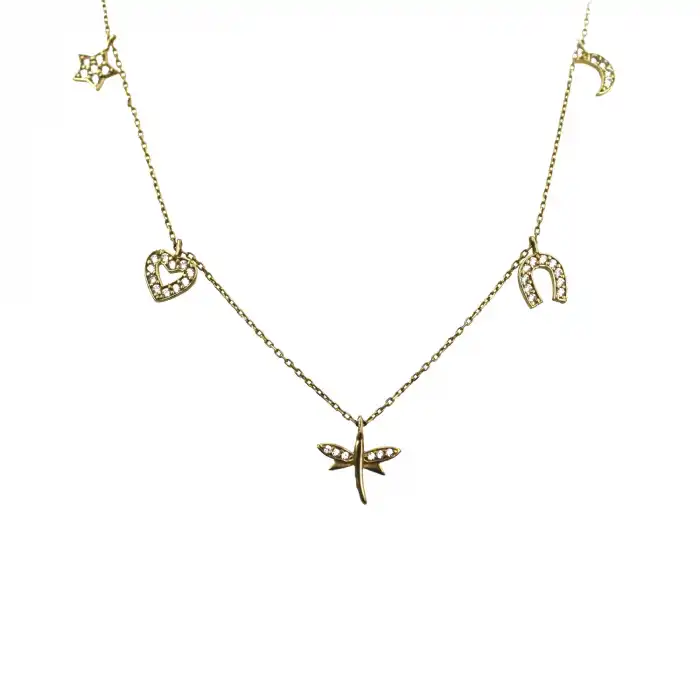 14 Ayar Pandora Taşlı Minimal Kolye