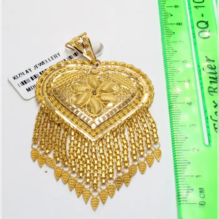 14 Ayar Papatya Desen Hint Kolye Ucu