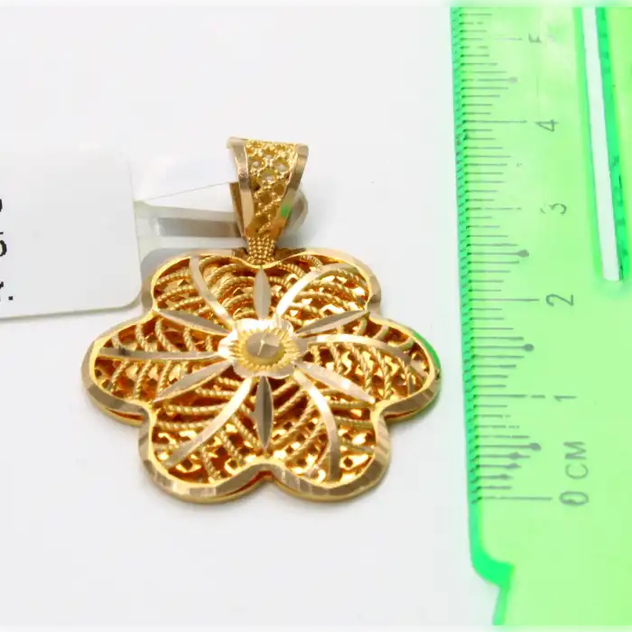 14 Ayar Papatya Tasarım Kolye Ucu