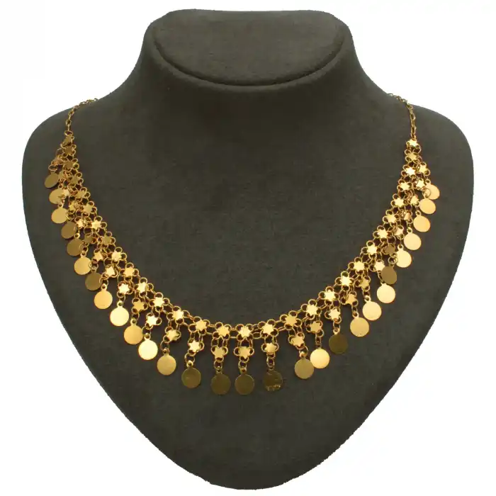 14 Ayar Pullu 2 Sıra Kolye