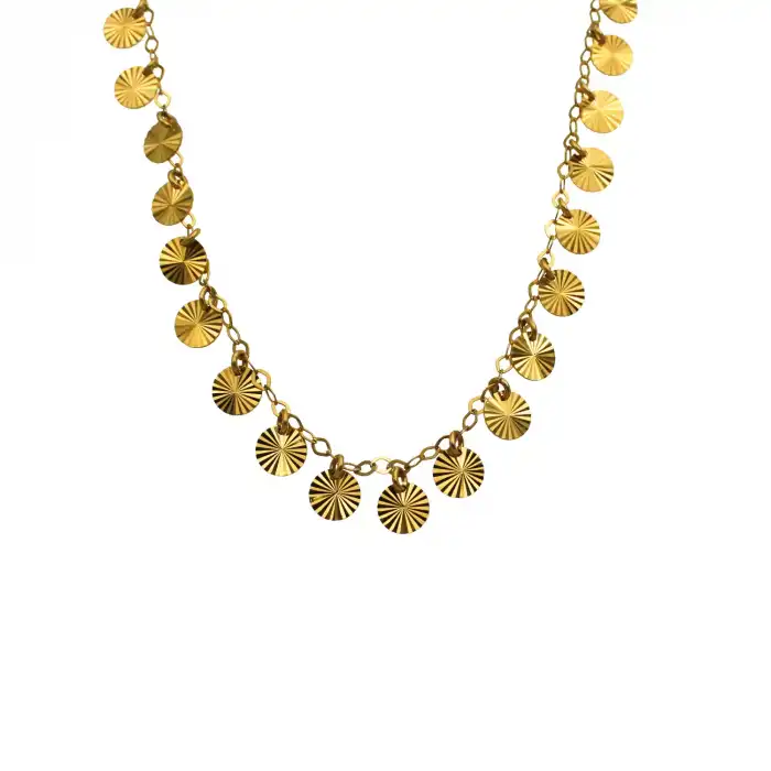 14 Ayar Pullu Minimal Kolye