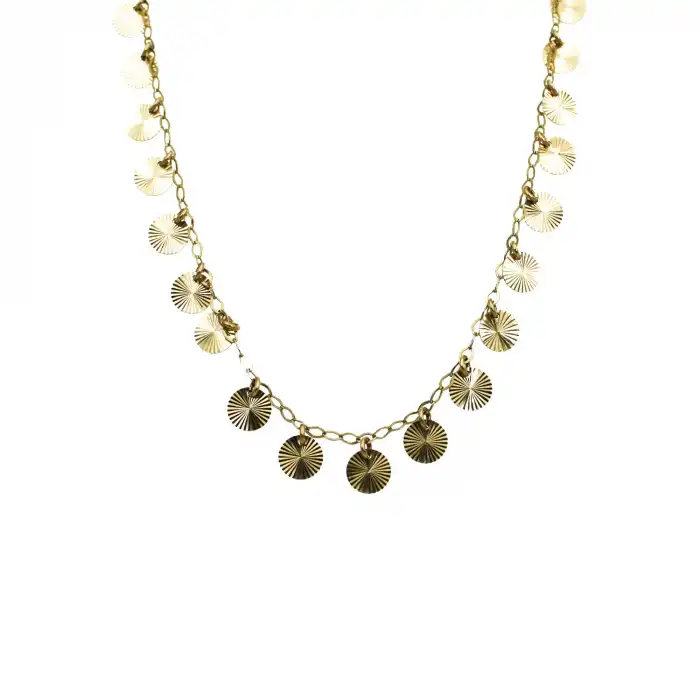 14 Ayar Pullu Minimal Kolye