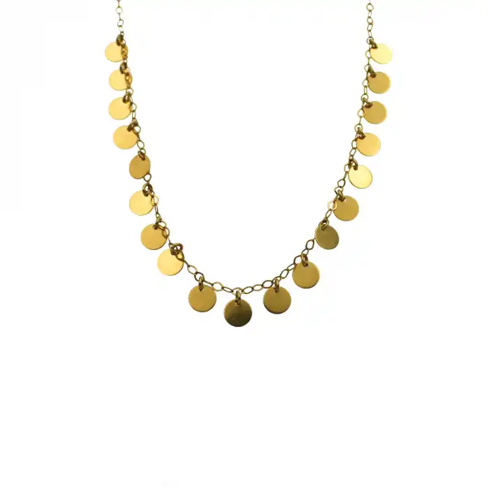 14 Ayar Pullu Minimal Kolye