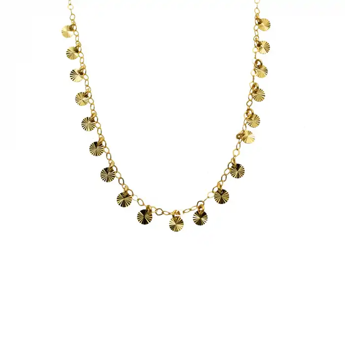 14 Ayar Pullu Minimal Kolye