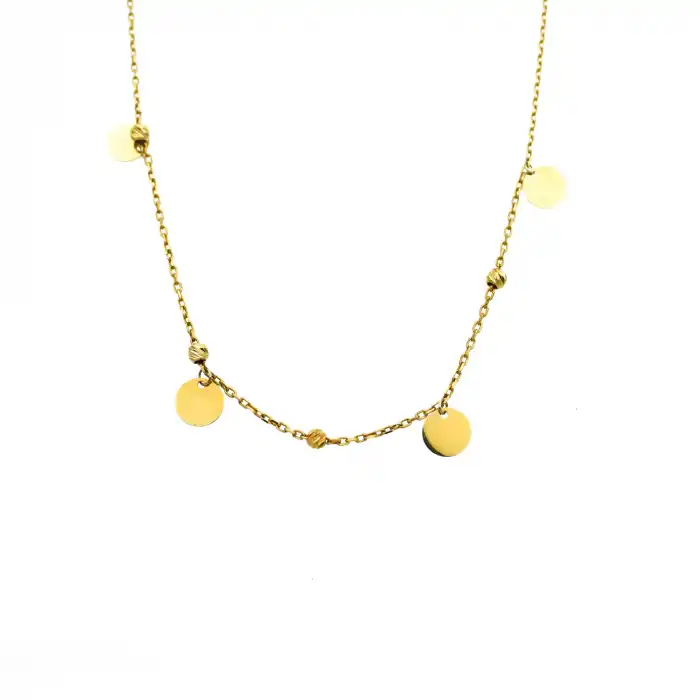 14 Ayar Pullu Minimal Kolye