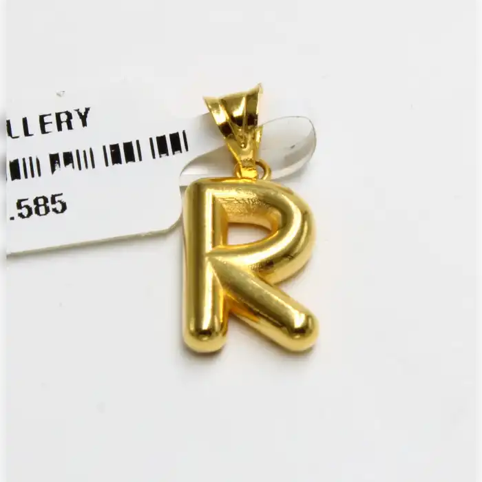 14 Ayar R Harf Kolye Ucu