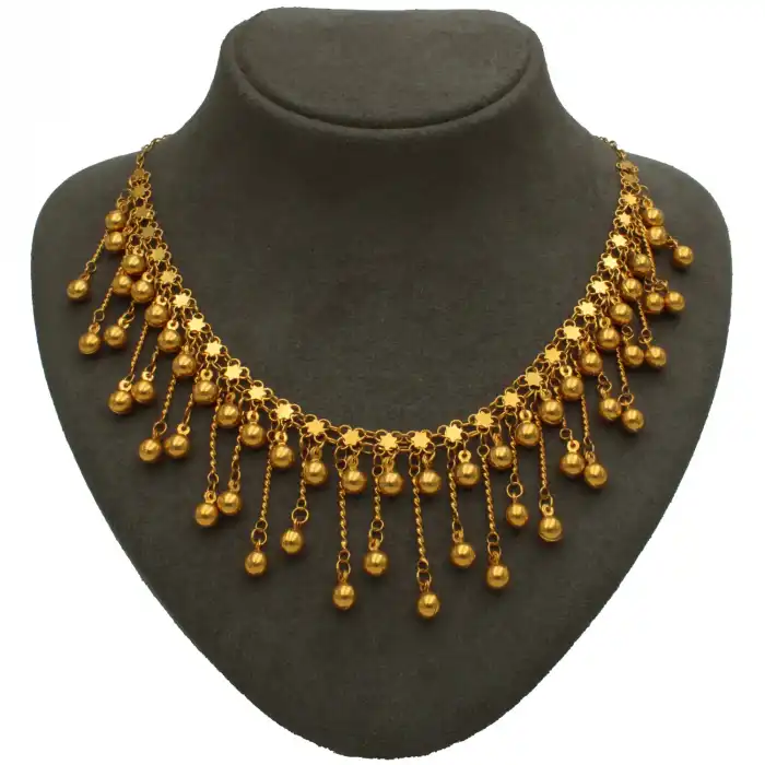 14 Ayar Salkım Kişnişli Kolye