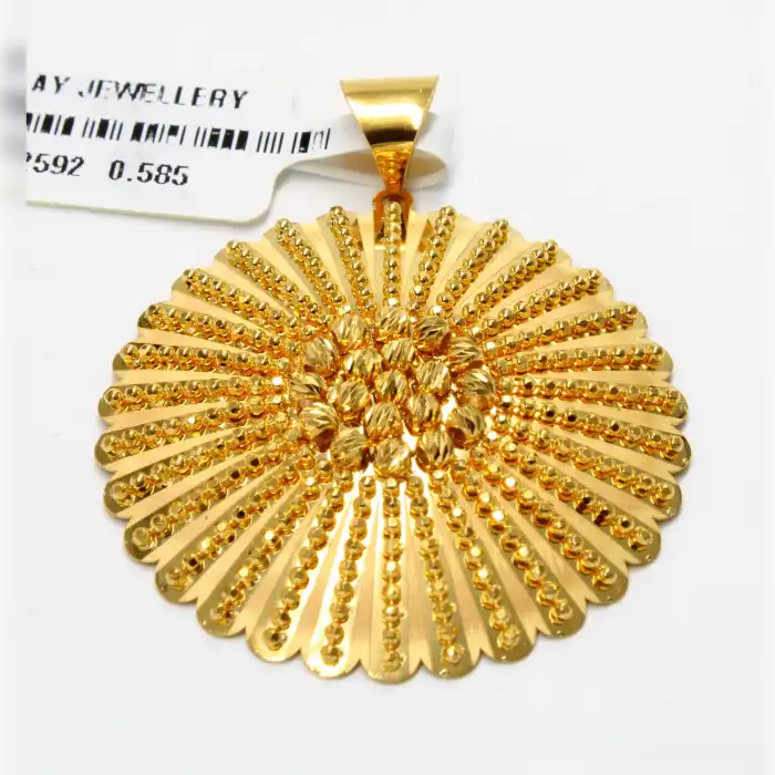 14 Ayar Saray Tasarım Dorika Desenli Kolye Ucu