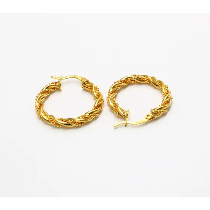 14 Ayar Sarmal Halka Küpe