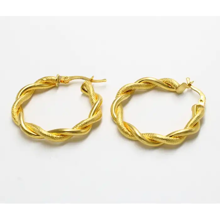 14 Ayar Sarmal Halka Küpe