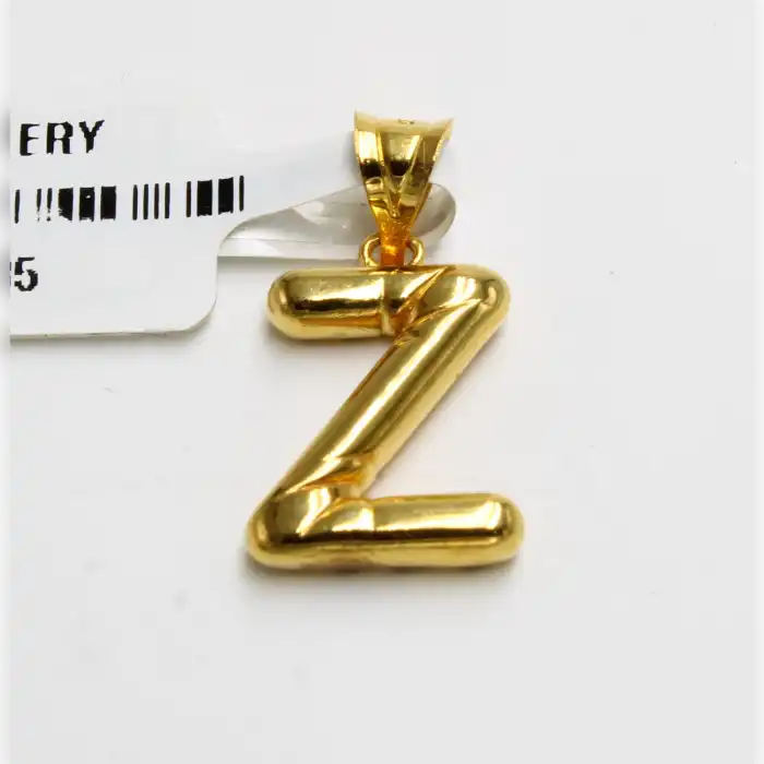14 Ayar şık Z Harf Kolye Ucu