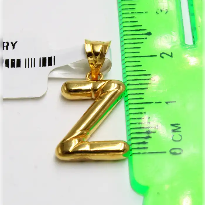 14 Ayar şık Z Harf Kolye Ucu