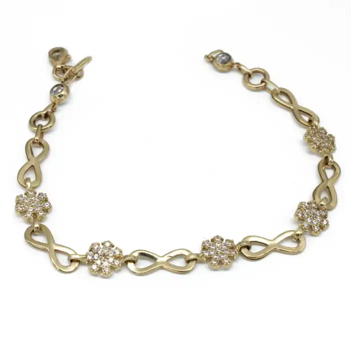 14 Ayar Sonsuzluk Kar Tanesi Bileklik