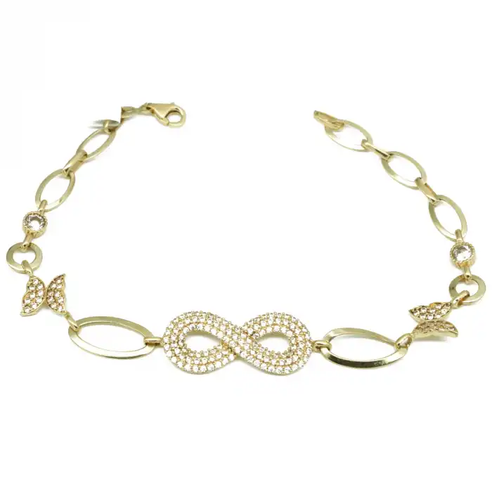 14 Ayar Sonsuzluk Taşlı Bileklik
