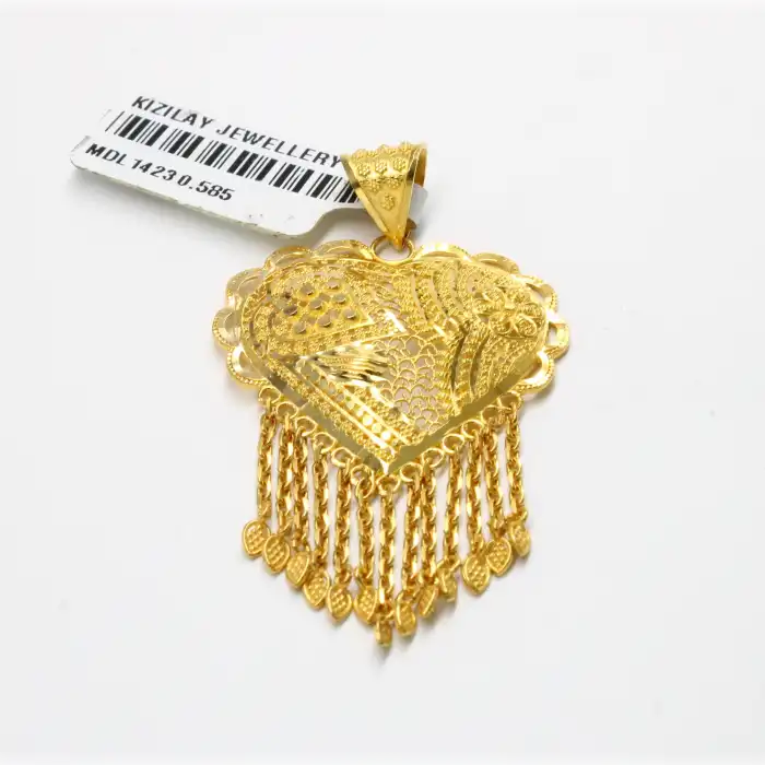 14 Ayar Tasarım Hint Kolye Ucu