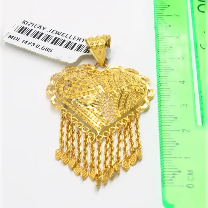 14 Ayar Tasarım Hint Kolye Ucu