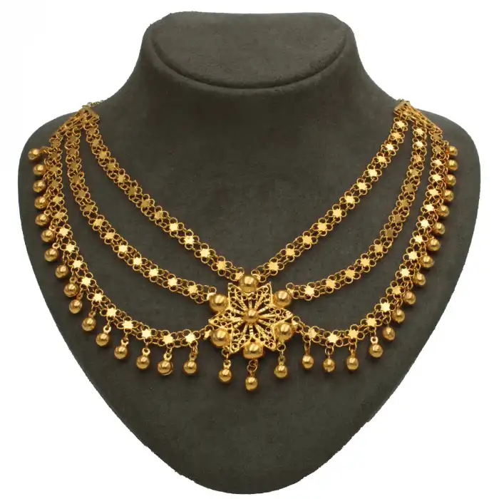 14 Ayar Tasarım Kişnişli Kolye