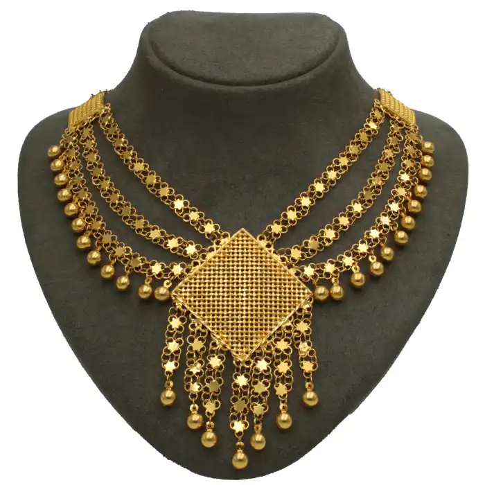 14 Ayar Tasarım Kişnişli Kolye