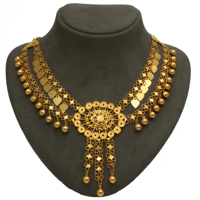 14 Ayar Tasarım Kişnişli Kolye