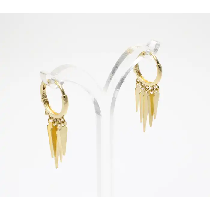 14 Ayar Tasarım Pullu Küpe