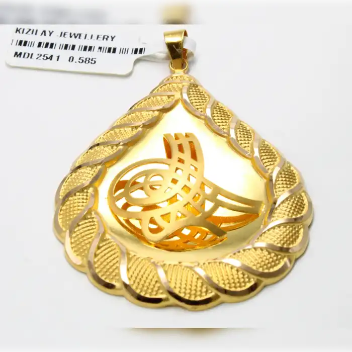 14 Ayar Tasarım Tuğra Kolye Ucu