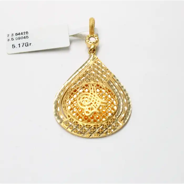 14 Ayar Tasarım Tuğra Kolye Ucu