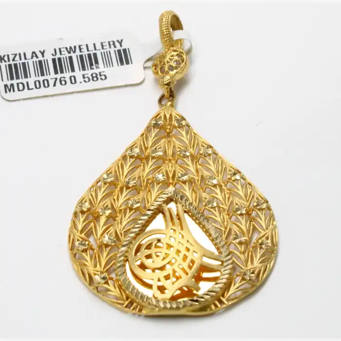 14 Ayar Tasarım Tuğra Kolye Ucu