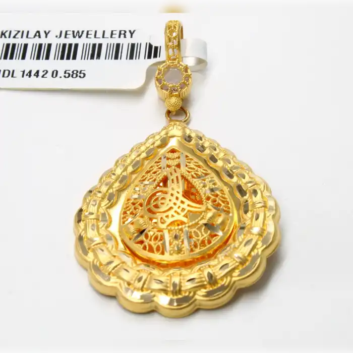 14 Ayar Tasarım Tuğra Kolye Ucu