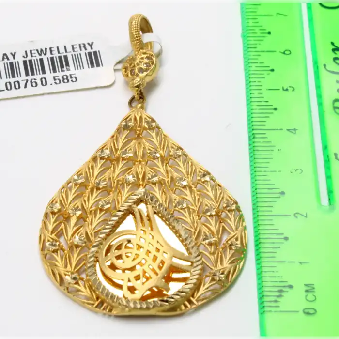 14 Ayar Tasarım Tuğra Kolye Ucu